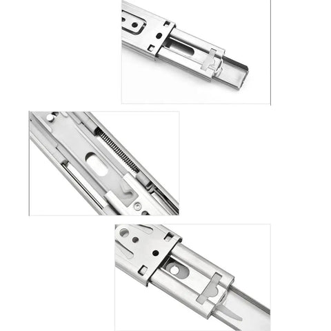 Stainless Steel Soft Close Drawer Slides Heavy Duty Three Section Track Rails Runners Repair Kit For Smooth Quiet Operation No Pinch Fingers In Kitchen Bathroom Or Office Use Ten Inch 250mm close-up