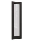 24x80 Black Frosted Glass Interior Door Slab With Dope Look And Solid Shaker Finish, Pre Built Sliding Barn Style Panel For Bedroom