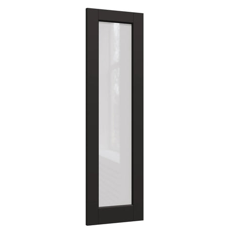 24x80 Black Frosted Glass Interior Door Slab With Dope Look And Solid Shaker Finish, Pre Built Sliding Barn Style Panel For Bedroom