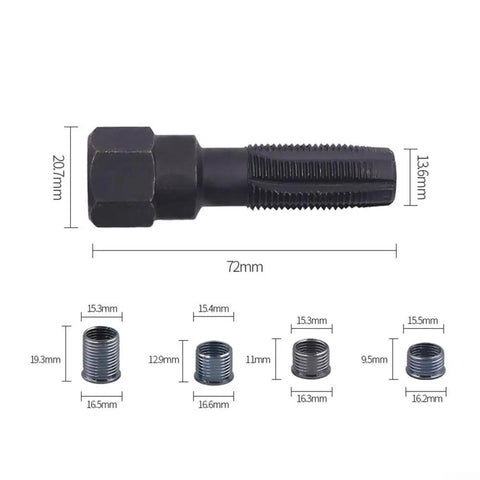 Beefed Up Thread Repair Kit With Reamer And Tap For Damaged Threads, Four Steel Inserts For Reliable Long Lasting Restoration