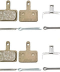Disc Brake Pads B05S Set For Mountain Bikes, Two Pairs With Pins And Clips, Gray Universal Fit Displayed