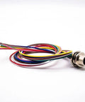 Waterproof M12 8 Pin Sensor Receptacle Connector A Coded Aviation Socket with colorful wiring displayed on white background.
