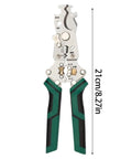 Sweet Heavy Duty Portable Folding Wire Stripper For Contractors And Diy Crews Featuring Rugged Go Anywhere Build With Quick Grip Handles For Stripping Plastic And Metal Cables No Sweat, measuring 21cm with green grips.