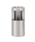 Front view of stainless steel pinion reducer sleeve adapter, 8mm to 5mm shaft for M1.0/M1.5 mold RC cars