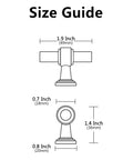 Size guide for Oil Rubbed Bronze Cabinet Knobs 1.9 Inch 49mm Solid Straight Bar Hardware 10 Pack For Cabinets And Drawers Durable Zinc Alloy Construction Easy Install Screws Included Ideal For Kitchen Cabinets Vanities Closets And Furniture AL3505ORB, showing knob dimensions.