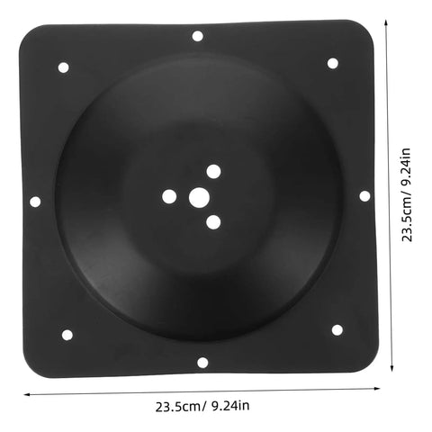 Built Tough Cast Iron Table Leg Brackets With Five Hole Mounting Plates, 9.24 inch black square bracket.