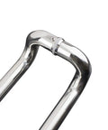 Close-up of Brushed Stainless Steel Round Tube Door Push Pull Handle for glass doors, smooth edge, 600mm by 562mm by 38mm, anti-rust.