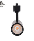 Front view of black Six Pack 16.5W Dimmable LED Track Lighting Head, 1200lm Each, 24 Degree Beam, ETL Listed.