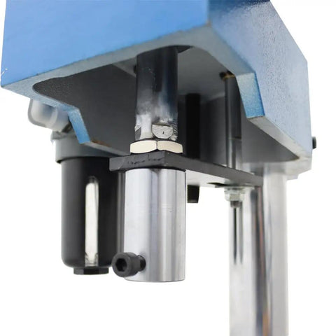 Close-up view of the pneumatic cylinder and assembly of Shop Approved Pneumatic Punch Press With Digital Display Controller.