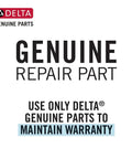 Label showing 'Genuine Repair Part' and warranty message for MultiChoice Universal Shower Valve Body For Shower Faucet Trim Kits