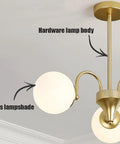 Three Head Wall Light Chandelier For Dining Room And Living Areas Elbow Design Modern Ceiling Lamp With Glass Ball Shades