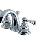 Polished Chrome Victorian Mini Widespread Lavatory Faucet With Solid Brass Duraseal Drip Free 1.2 GPM At 60 PSI Easy No Fuss Install