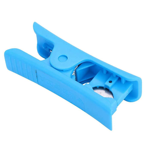 Portable MTB Hydraulic Brake Line Cutter For Bike Disc Brakes, Precise Oil Tube Cutter with blue ABS handle, side view