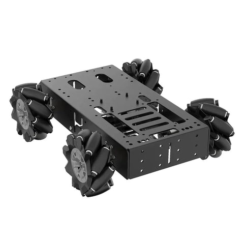 Hiwonder 4WD Mecanum robot chassis with metal frame and four mecanum wheel modules