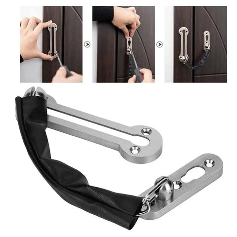 Installation steps of Heavy Duty Stainless Steel Door Chain Lock With Anti Theft Slide Bolt For Apartment Security.