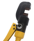 Close-up of Heavy Duty 12 Ton Portable Hydraulic Rebar Pliers Cutter Handheld Tool, detailing the handle and cutting head.