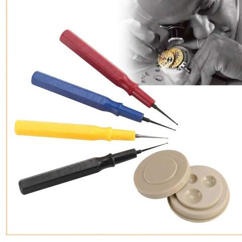 Watch Repair Tool Kit With Four Pro Grade Oil Pins And Oil Cup For Watchmakers And Clocks, Oiler Pen Needles In Small To Large Sizes