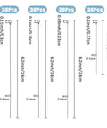 Diagram of 120 Stainless Steel Wire Spinner Shafts For Fishing Lures, showing 4 styles, lengths from 8.7 to 16 cm, and dimensions.