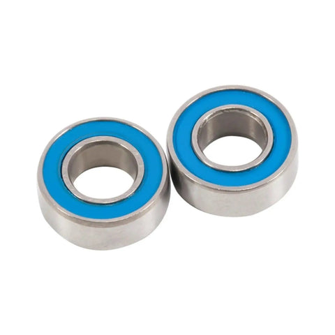Two blue rubber-sealed precision balls from Beefy Steel Sealed Bearings Set For RC SCX24 Upgrades, 20 Pcs With Rubber Seals
