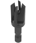 Front view of a Three Piece Tapered Plug Cutter Set For Woodworking, Includes 1/4, 3/8, And 1/2 Inch Cutters, Hardened Steel For Long Life