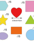 Color Coded Shape Pattern Play Cards Set For Fun Hands On Math And Craft Activities With Eight Geometric Patterns One Hundred Twenty Cutouts Three Point Nine Inch Cards For Classroom Or Home Learning displaying various shapes.