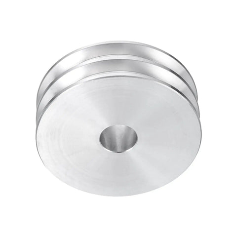 V Type Aluminum Alloy Pulley 14mm Bore 60mm Outer Diameter Double Groove for 6mm PU Belt Motor Shaft Drill Press Kit Includes Two Screws