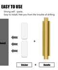 Self Adhesive Pull Handles 10 Pack Gold ABS Plastic Wardrobe Cabinet Drawer Pulls For Furniture No Drill Easy Install On Glass Tile Wood And Other Smooth Surfaces, gold pull handle with sticker