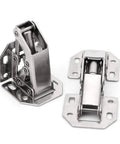 Two Pack Concealed Kitchen Cabinet Door Hinges Easy Mount 90 Degree Sprung Hinges for Overlay and Inset Doors Silver Finish