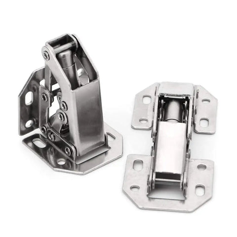 Two Pack Concealed Kitchen Cabinet Door Hinges Easy Mount 90 Degree Sprung Hinges for Overlay and Inset Doors Silver Finish