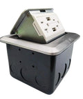 Hidden Pop Up Countertop And Floor Outlet With USB Sockets, Waterproof 20A Receptacle In Stainless Steel Box