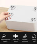 Kick Your Tired Furniture Into Gear With This Hassle Free Set Of 12 Mini Self Adhesive Caster Wheels featuring stainless steel beads on a box.