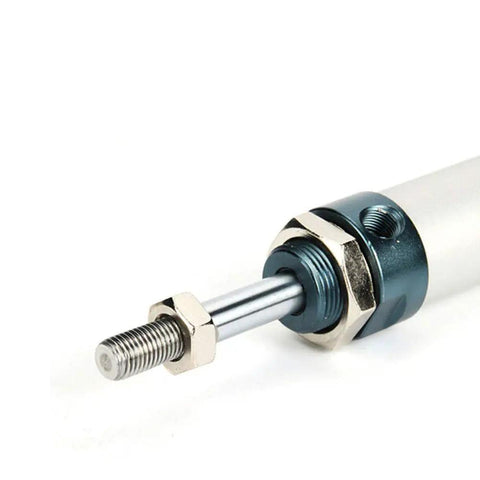 Close-up of Mini Pneumatic Air Cylinder 25mm Bore 100mm Stroke Dual Action With Screwed Piston Rod One Eighth NPT Port