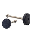 Rock Solid Heavy Duty Nylon Adjustable Leveling Feet With Swivel Base And Universal Thread Sizes For Furniture Or Equipment Support Built Like A Tank, showing two sizes with rubber bases.