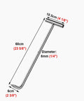 No Sweat Stainless Steel Manhole Hook Tool For Storm Drain Covers And Septic Tank Opener with dimensions and ergonomic design