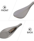 Front and back view of Dope Loquat Leaf Zinc Alloy Cabinet Pulls And Drawer Handles Set in Pearl Gray Finish 2 Pieces