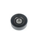 Heavy Duty Tensioner Pulley V Belt Kit For Mercedes Benz W169 And W245 Models Like The A180 And A200 With 2.0L V4 Engine To Keep Your Drive Smooth. Black pulley bearing front view