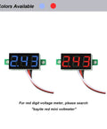 Pack of 5 DC 0 to 30V Digital Voltmeter Three Wire Voltage Gauge With Blue LED Calibratable 0.01 to 0.1 V Accuracy for DIY Battery Electronics and Sensor Projects, blue and red display