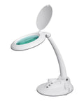 All In One LED Magnifying Lamp With Dust Cover, 5 Inch Glass Lens, 5 Diopter, 6500K Daylight, Dimmable and Adjustable Base
