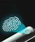 Fingerprint scan illustration showing biometric access for No Sweat Smart Door Lock With Fingerprint Access App Remote Control.
