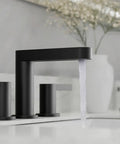 Matte Black 8 Inch Widespread Bathroom Faucet For 3 Hole Sink With Pop Up Drain And Water Supply Lines No Fuss Quick Install