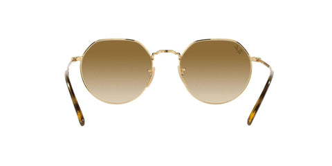 Front view of Unisex Round Sunglasses With Gold Frame And Clear Gradient Brown Lenses 51mm Hybrid Hexagonal Round Style.