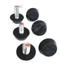Adjustable Leveling Feet For Furniture M6 And M8 With 10 To 17mm And 10 To 20mm Lengths, Heavy Duty PP Plastic With Galvanized Screws, Easy Leveling For Cabinets Tables And Benches, Available In 4 8 10 20 30 And 50 Pack Options. M6 and M8 black PP leveling feet with galvanized screws