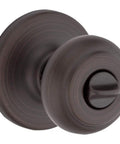 Interior Privacy Door Knob With Lock For Bathroom And Bedroom In Venetian Bronze Finish No Brainer DIY Install With Turn Button Lock