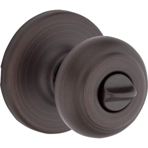 Interior Privacy Door Knob With Lock For Bathroom And Bedroom In Venetian Bronze Finish No Brainer DIY Install With Turn Button Lock