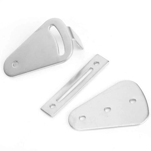 Tarnish-Proof Stainless Steel Barn Door Lock Kit With No Fuss Easy Install For Sliding Barn Doors And Hanging Rails Includes 3 Metal Sheets 4 Gaskets And 5 Screws For A Solid Long Lasting Lock Up, stainless steel plates