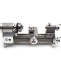 Mini Lathe Machine With 50Mm Chuck And Stepless 0 To 2000 Rpm Speed For Precision Wood And Metalworking Projects, gray metal design.