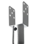 Heavy Duty Ground Screws For Fence And Mailbox Posts 4 Pack With Included Lag Bolts Solid Steel anchor base with dual mounting brackets.