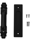 Sliding Barn Door Handles And Pulls Set With Aluminum Alloy Double Sided Hardware, Black Flush Backboard Design, screws included