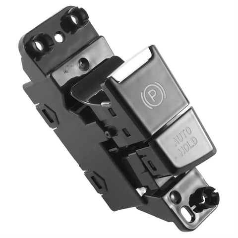 Electric Parking Brake Actuator Switch With Crisp Button Feedback Plug And Play Handbrake Controller showing black plastic construction and clear button labels.