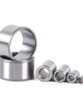 Heavy Duty Chrome Steel Bearing Sleeves Drop Dead Simple Bushings Built Like A Tank For Hefty Loads Quick Swap Fix For Industrial Gear And Wheels, showing various sizes of chrome steel sleeves.